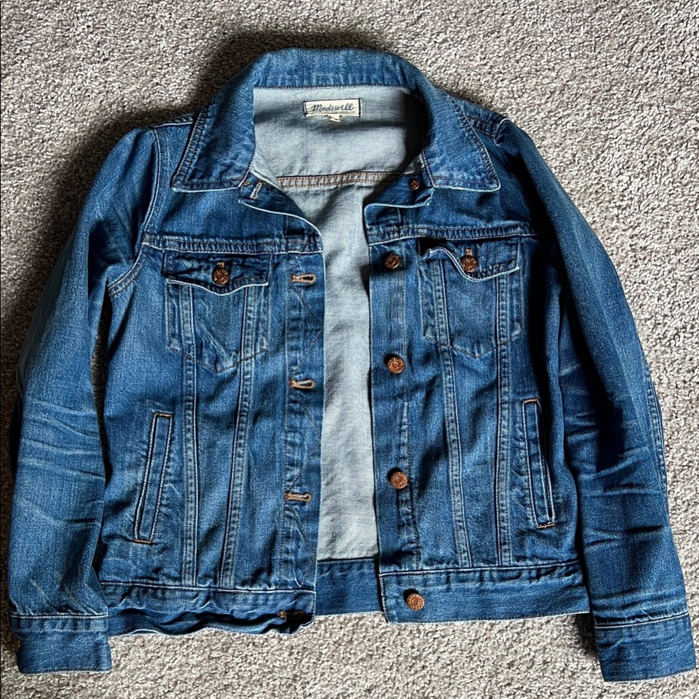 Madewell Blue Denim Jacket with Brown Buttons